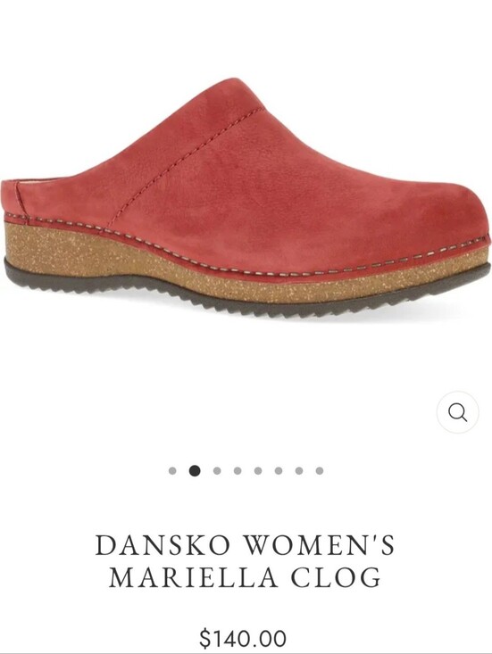 Dansko Shoes - Dansko "Mariella" Red Nubuck Leather Mule Clogs Slip-on | Women's Size 9.5 40 EU